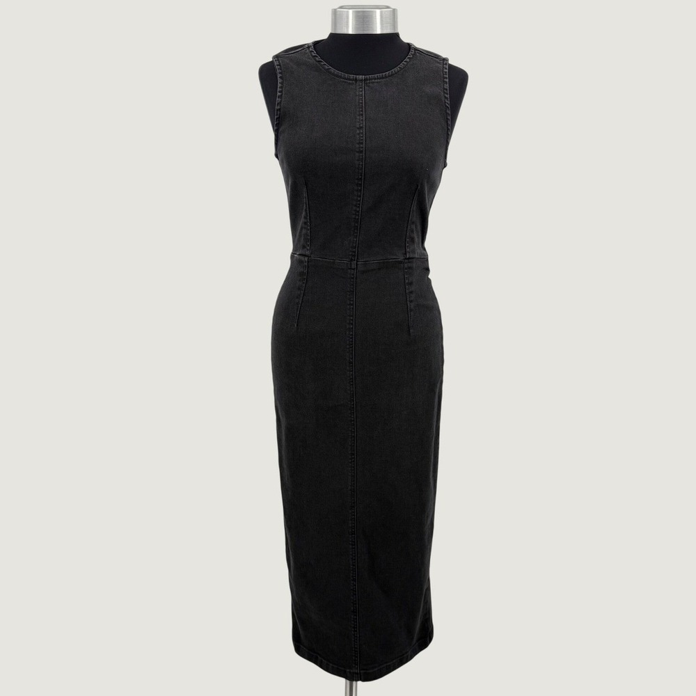 Gap Womens Charcoal Denim Strech Maxi Dress Womens Size 0 Petite Minimalist